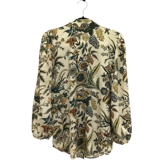 Tuckernuck Sharp Floral Serena Blouse Button Front Long Sleeve Size XL - Picture 10 of 16